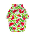 White Summer Watermelon Pattern Print Dog Zip Up Hoodie