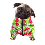 White Summer Watermelon Pattern Print Dog Zip Up Jacket