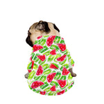White Summer Watermelon Pattern Print Dog Zip Up Jacket