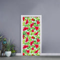 White Summer Watermelon Pattern Print Door Sticker
