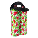 White Summer Watermelon Pattern Print Double Neoprene Wine Tote
