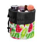 White Summer Watermelon Pattern Print Drawstring Makeup Bag