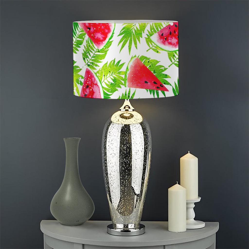 White Summer Watermelon Pattern Print Drum Lamp Shade