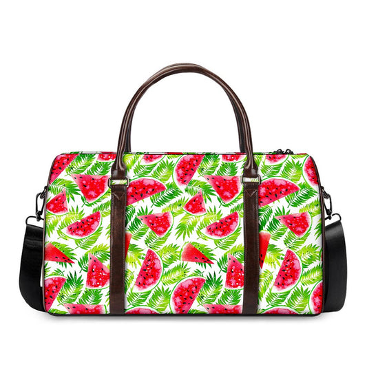 White Summer Watermelon Pattern Print Duffle Bag