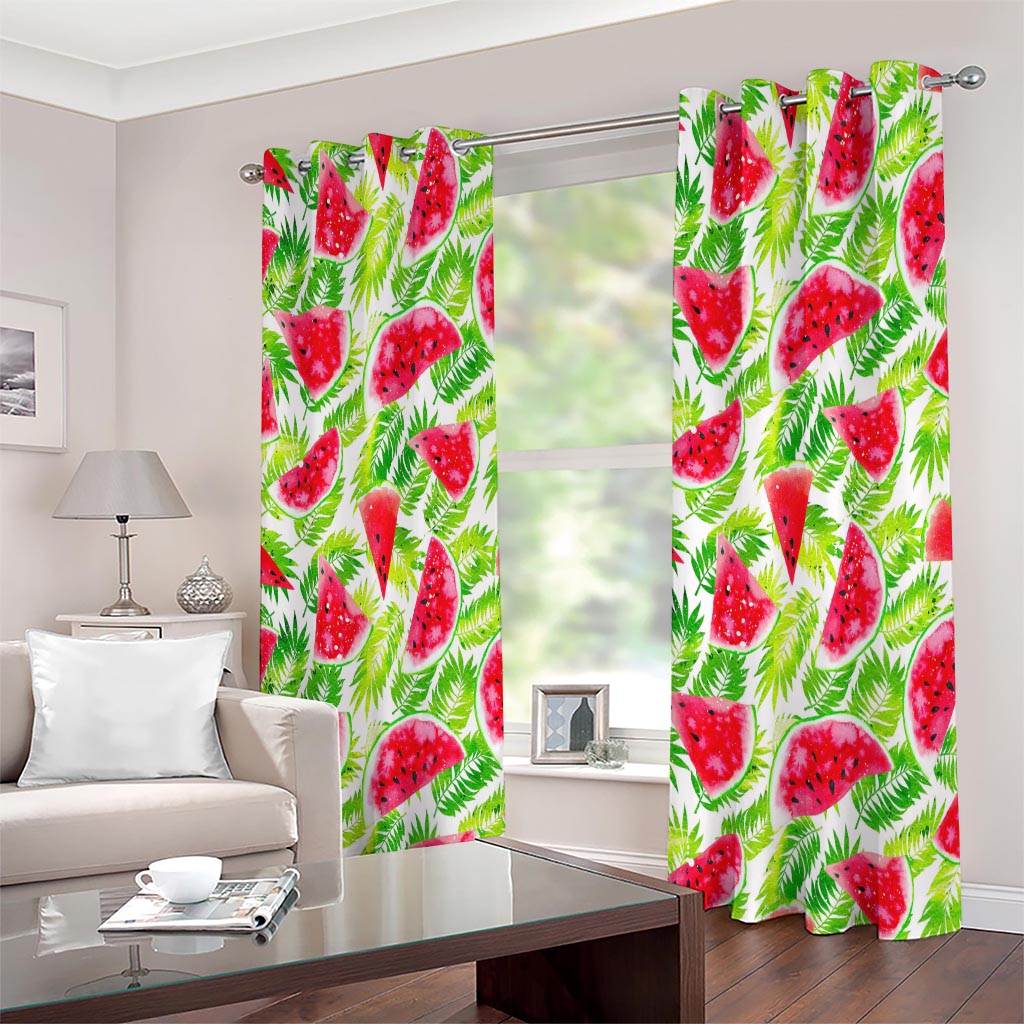 White Summer Watermelon Pattern Print Extra Wide Grommet Curtains