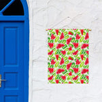 White Summer Watermelon Pattern Print Garden Flag