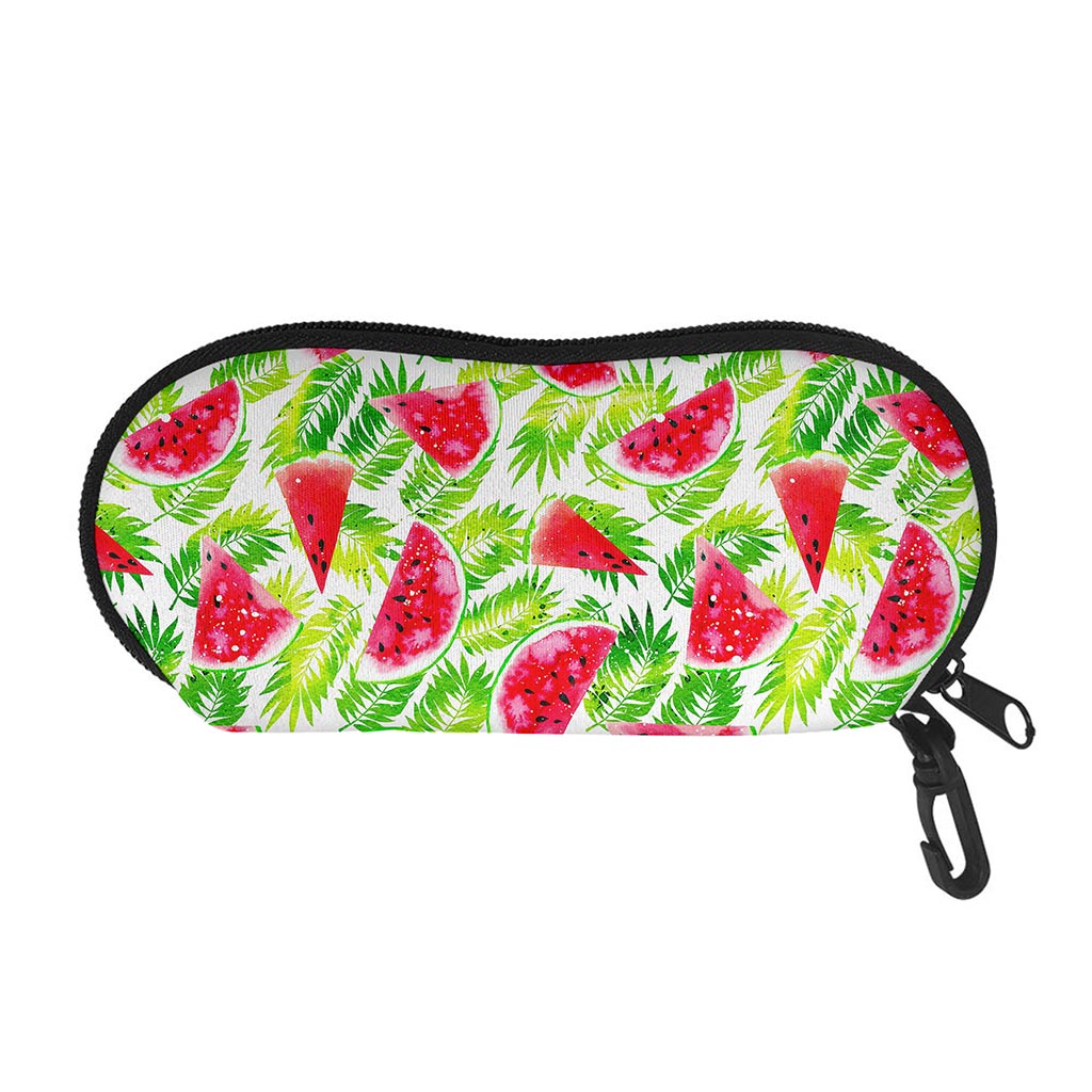 White Summer Watermelon Pattern Print Glasses Case