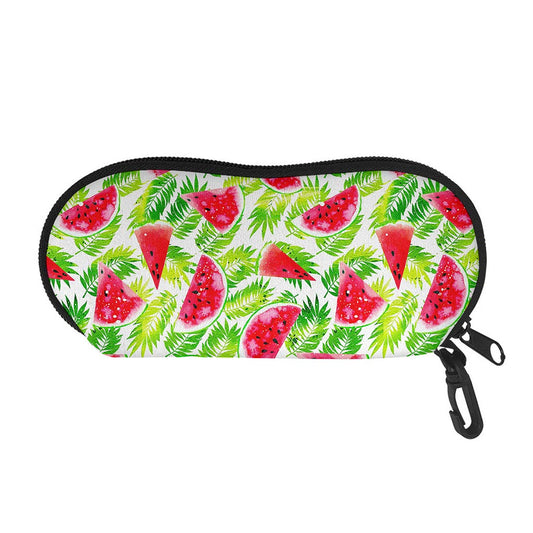 White Summer Watermelon Pattern Print Glasses Case