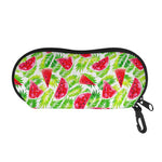 White Summer Watermelon Pattern Print Glasses Case