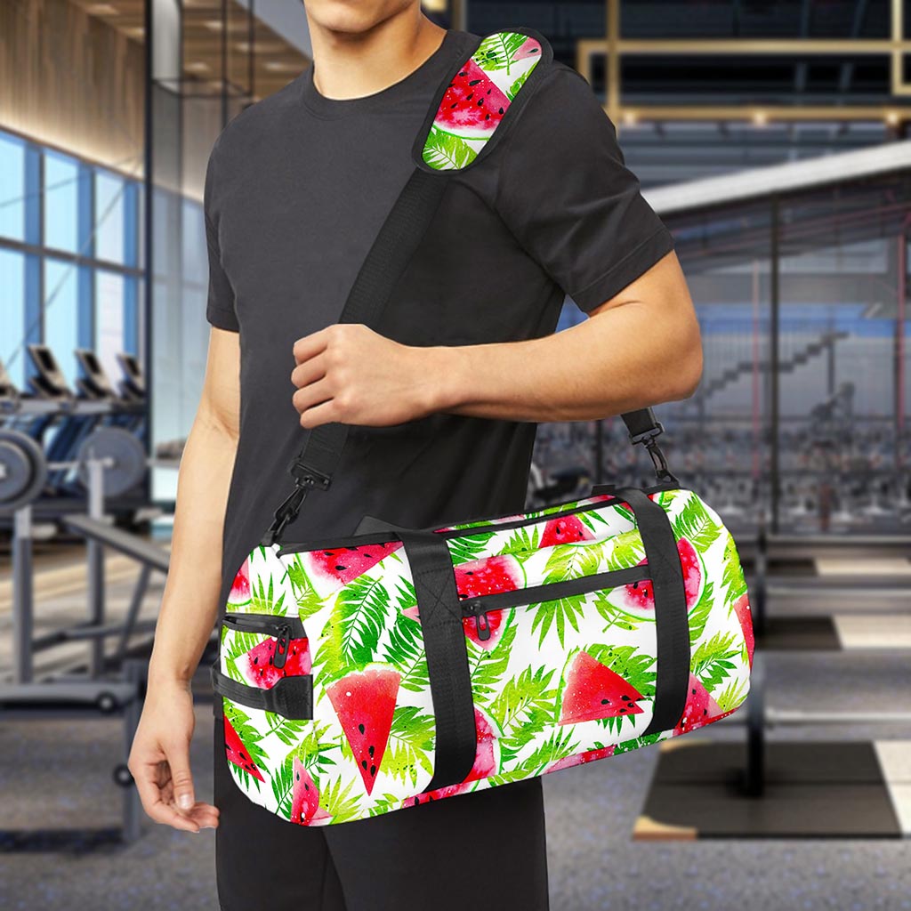 White Summer Watermelon Pattern Print Gym Bag