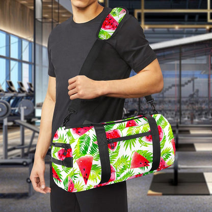 White Summer Watermelon Pattern Print Gym Bag