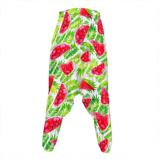 White Summer Watermelon Pattern Print Hammer Pants