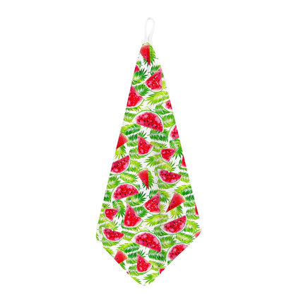 White Summer Watermelon Pattern Print Hand Towel