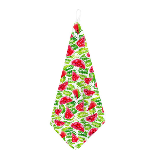 White Summer Watermelon Pattern Print Hand Towel