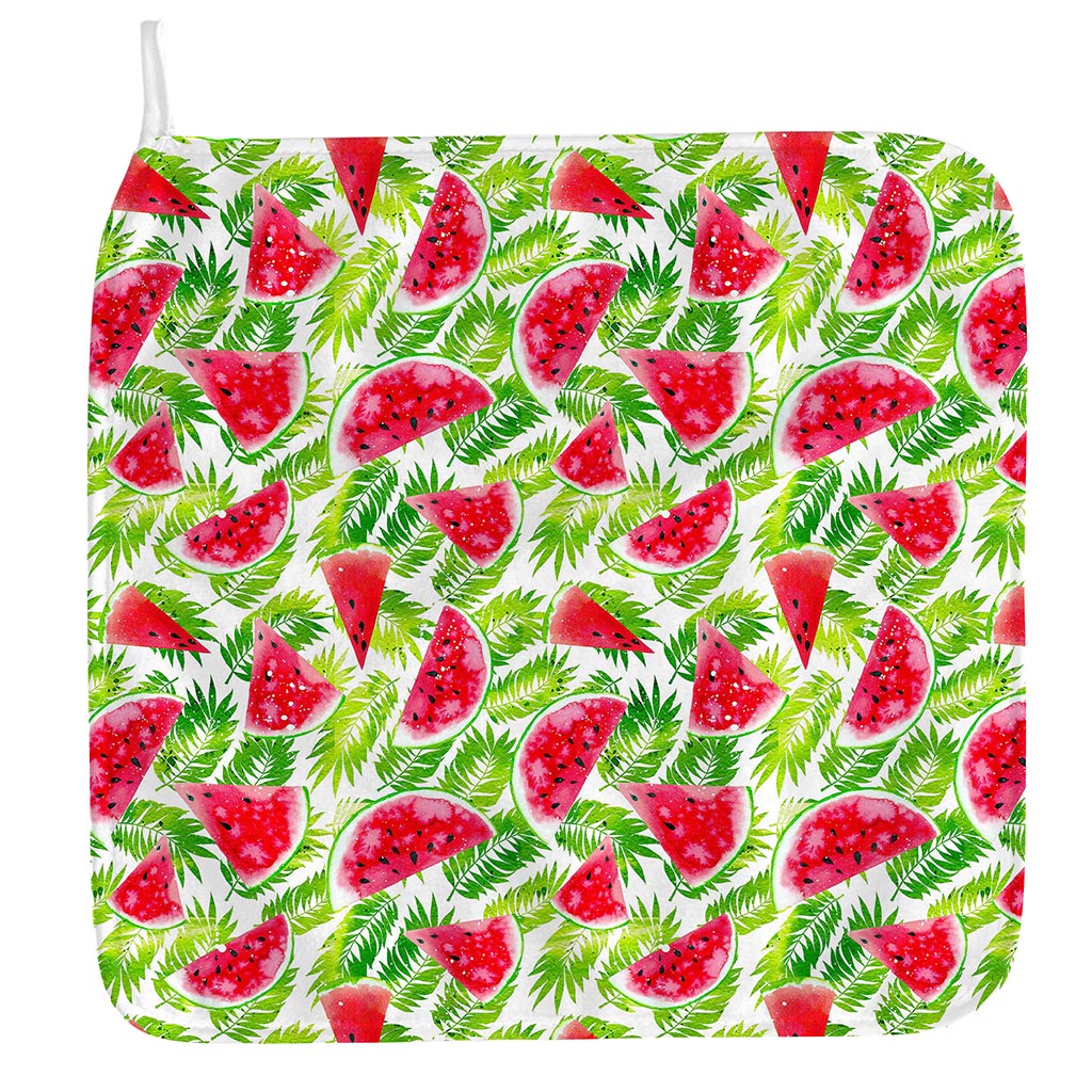 White Summer Watermelon Pattern Print Hand Towel