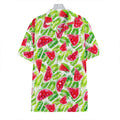 White Summer Watermelon Pattern Print Hawaiian Shirt