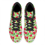 White Summer Watermelon Pattern Print High Top Leather Sneakers