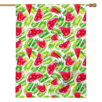 White Summer Watermelon Pattern Print House Flag