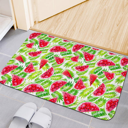 White Summer Watermelon Pattern Print Indoor Door Mat