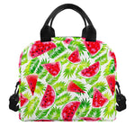 White Summer Watermelon Pattern Print Insulated Lunch Bag