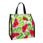White Summer Watermelon Pattern Print Insulated Lunch Tote