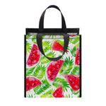 White Summer Watermelon Pattern Print Insulated Lunch Tote