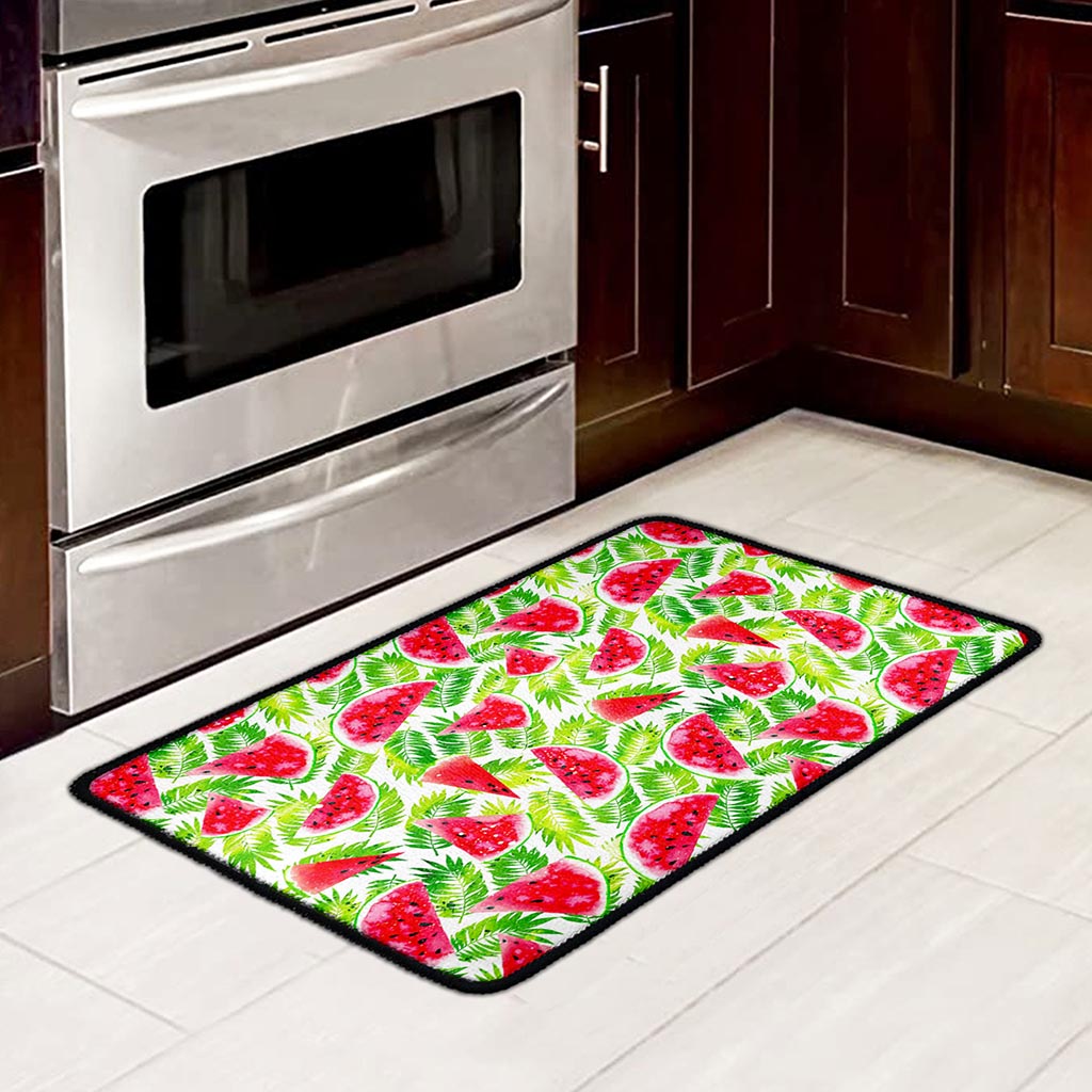 White Summer Watermelon Pattern Print Kitchen Mat