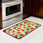 White Summer Watermelon Pattern Print Kitchen Mat