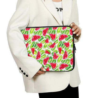 White Summer Watermelon Pattern Print Laptop Sleeve