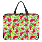 White Summer Watermelon Pattern Print Laptop Sleeve With Handle