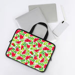 White Summer Watermelon Pattern Print Laptop Sleeve With Handle
