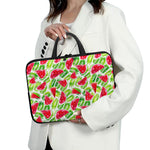 White Summer Watermelon Pattern Print Laptop Sleeve With Handle