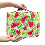 White Summer Watermelon Pattern Print Leather Bible Cover