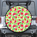 White Summer Watermelon Pattern Print Leather Spare Tire Cover