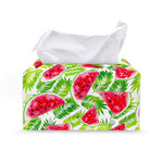 White Summer Watermelon Pattern Print Leather Tissue Box Cover