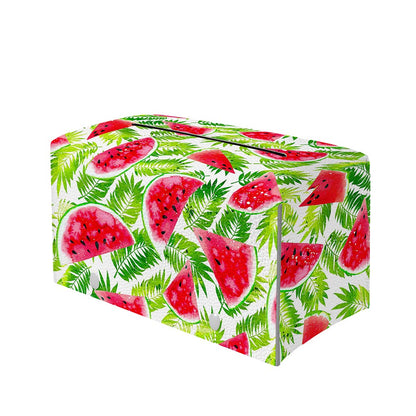 White Summer Watermelon Pattern Print Leather Tissue Box Cover