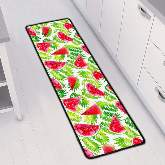 White Summer Watermelon Pattern Print Long Kitchen Mat