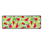 White Summer Watermelon Pattern Print Long Kitchen Mat