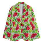 White Summer Watermelon Pattern Print Men's Blazer