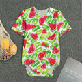 White Summer Watermelon Pattern Print Men's Bodysuit