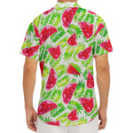 White Summer Watermelon Pattern Print Men's Deep V-Neck Shirt