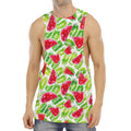 White Summer Watermelon Pattern Print Men's Muscle Tank Top