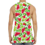 White Summer Watermelon Pattern Print Men's Muscle Tank Top