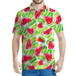 White Summer Watermelon Pattern Print Men's Polo Shirt