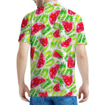 White Summer Watermelon Pattern Print Men's Polo Shirt