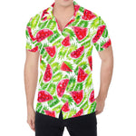 White Summer Watermelon Pattern Print Men's Shirt