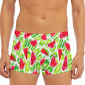 White Summer Watermelon Pattern Print Men's Short Boxer Briefs