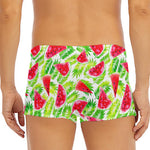 White Summer Watermelon Pattern Print Men's Short Boxer Briefs