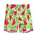 White Summer Watermelon Pattern Print Men's Athletic Shorts