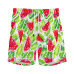 White Summer Watermelon Pattern Print Men's Sports Shorts